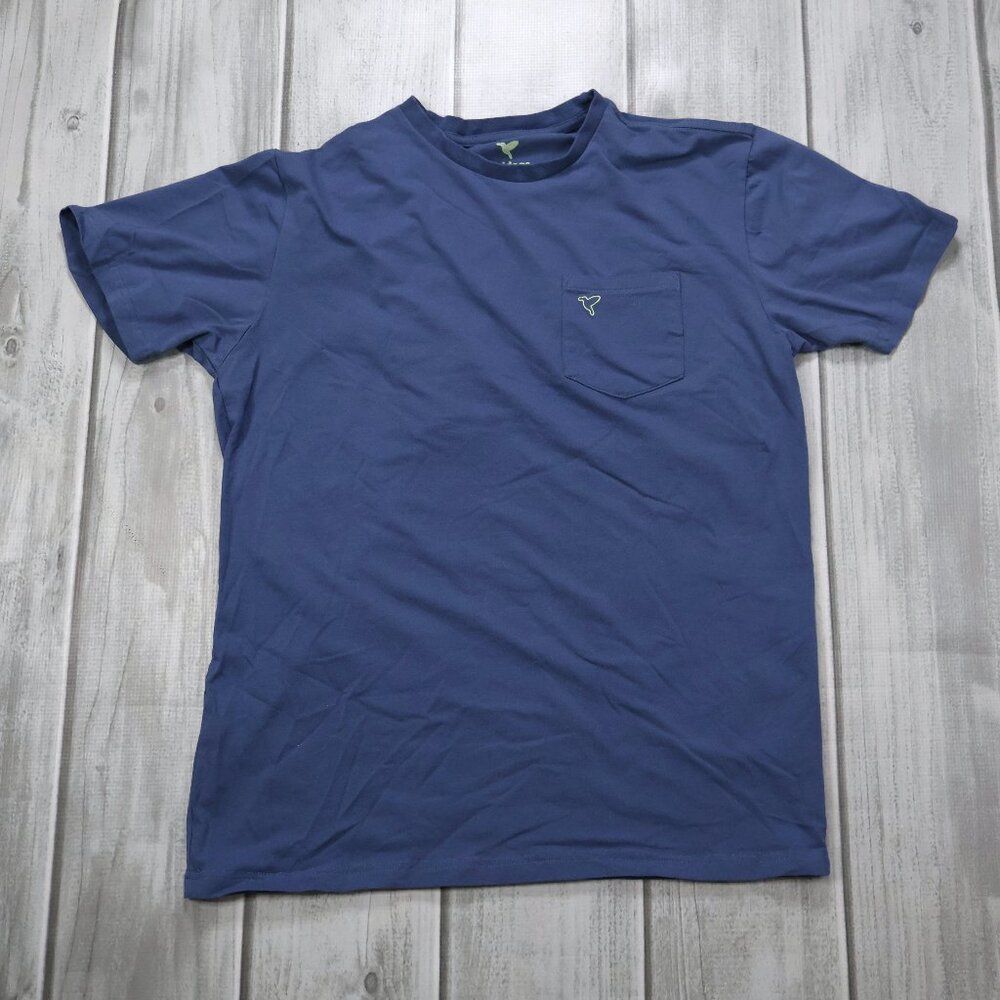 Birddogs Pocket Tee Shirt Short Sleeves Pullover Crewneck Blue Size Large